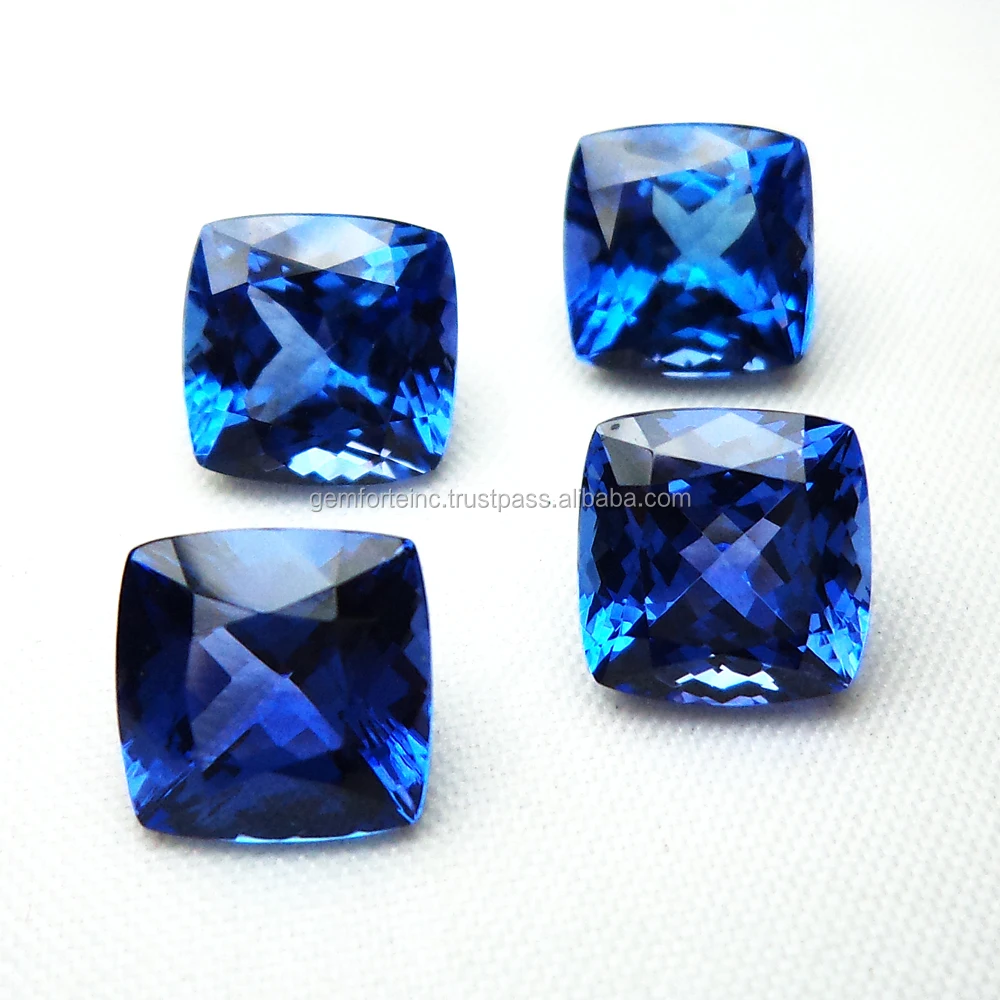 Wholesale AAA+ Tanzanite Gemstone Cushion Cut Faceted Jewelry Making Stones High Quality Natural Violet  Blue Gemstone Tanzanite