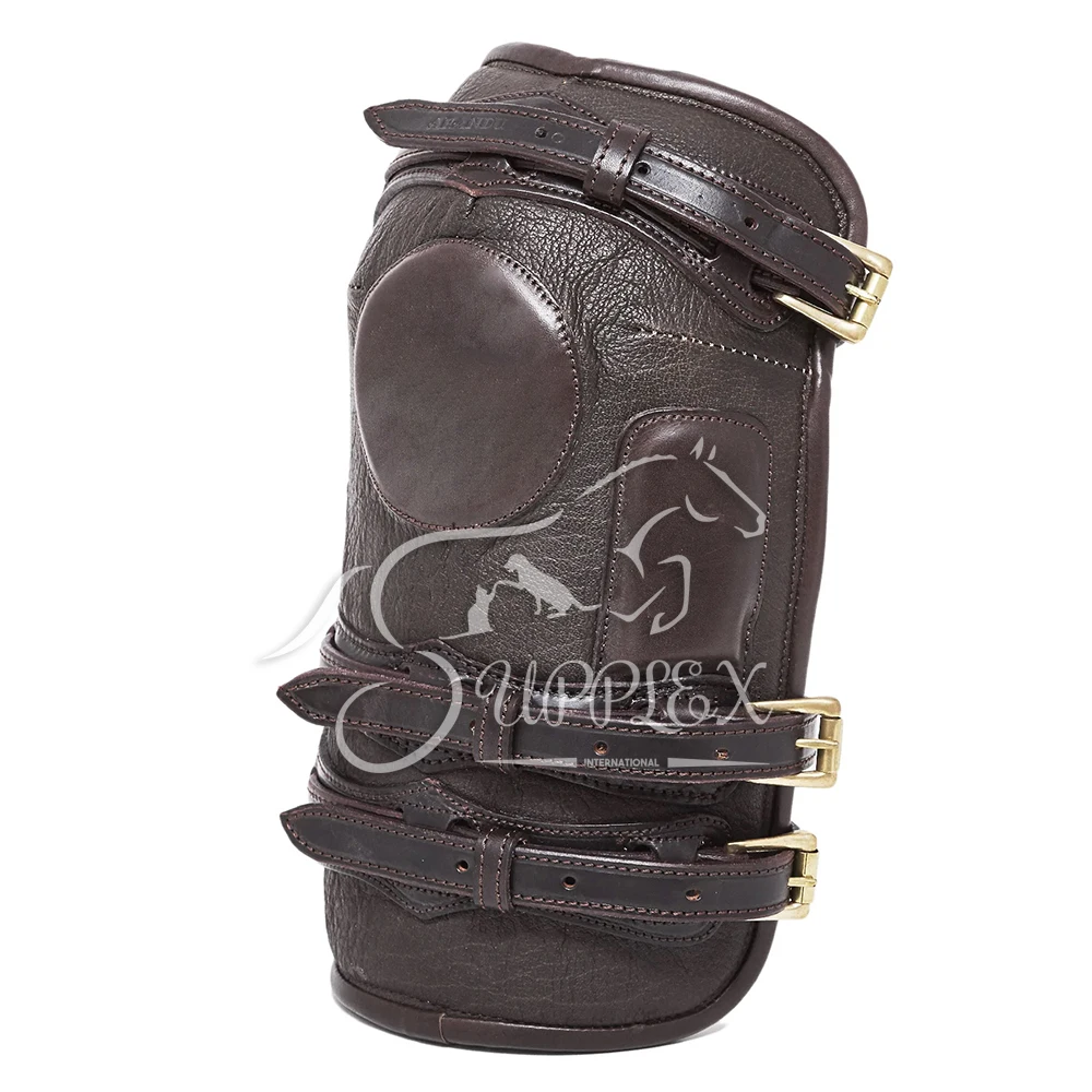 
Кожаные наколенники Поло для верховой езды, накладки, цвет Темный Чок 