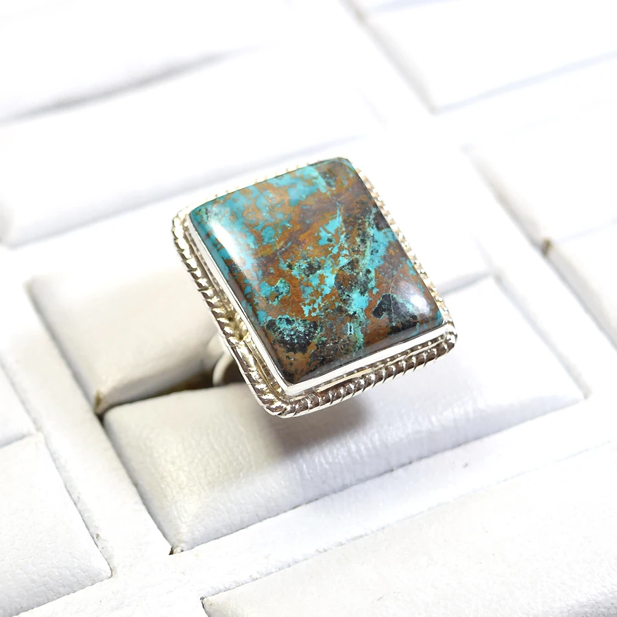 925 Sterling Silver Jewelry Azurite Stone Ring Wholesale Jewelry