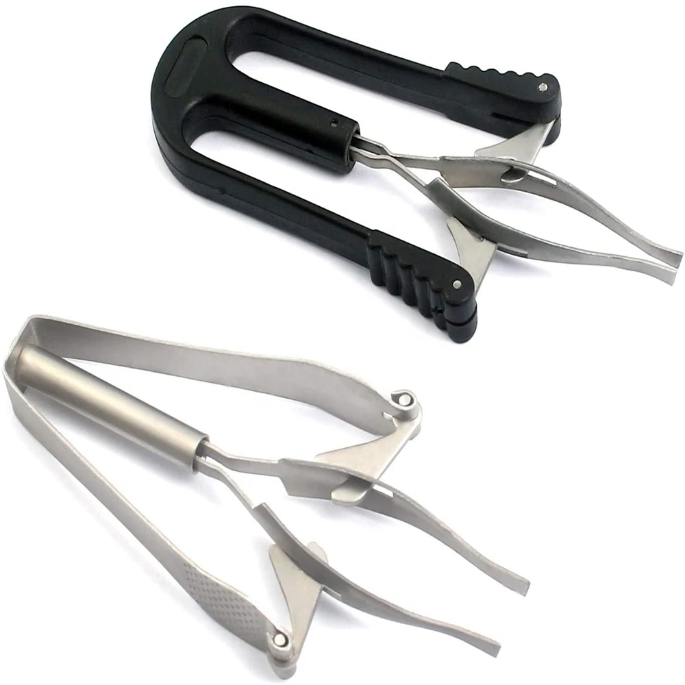 Automatic Eyebrow & Eyelash Tweezers Stainless Steel Satin Straight Slanted with Pointed & Rounded Tips Eyebrow Plucking Tool