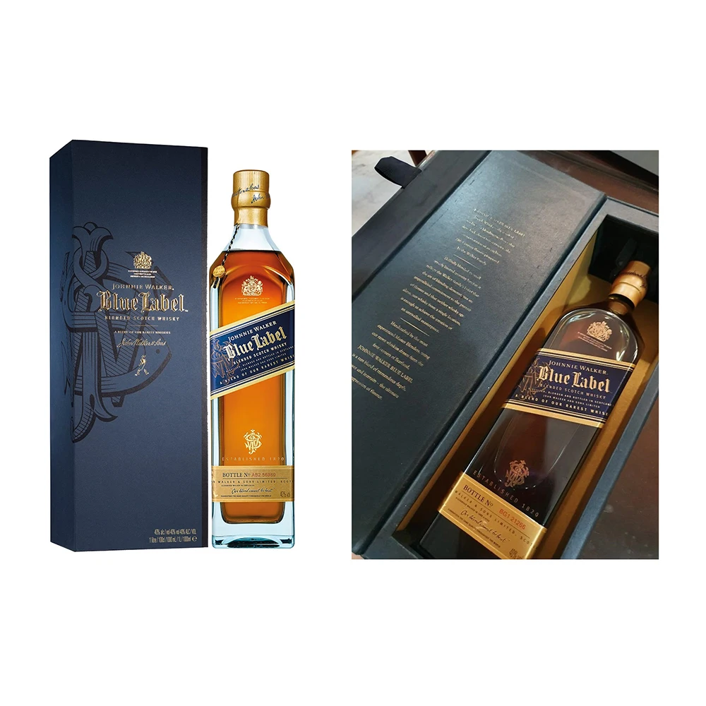 1000ml Whisky-Blue Label 1L 40% alc./vol with Supple Balanced Palate Highland Style Smoke Finish