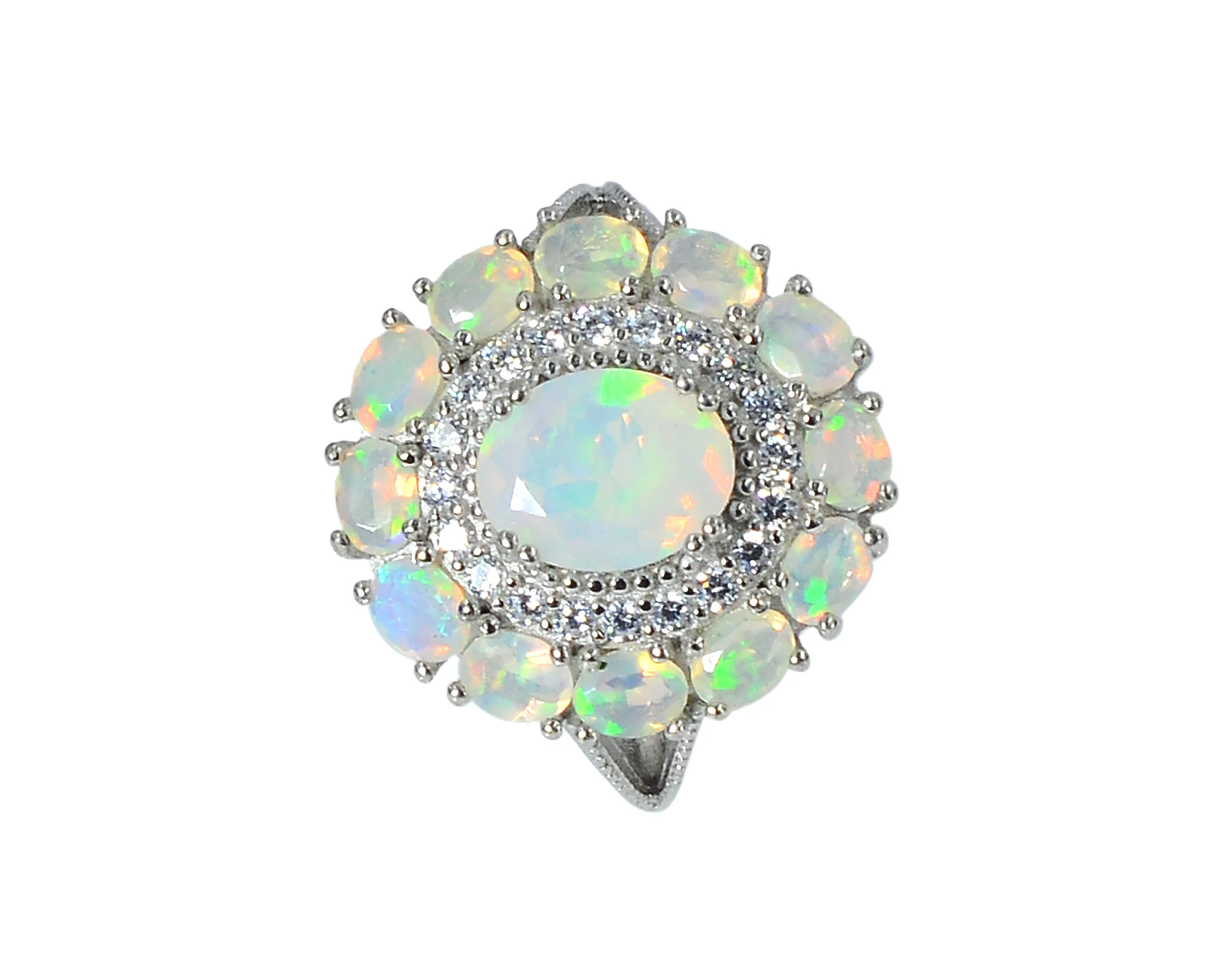 Top Quality Natural Cut Opal 7x9 / 4x3 MM Oval Gemstone 925 Sterling Silver For Women Ring Wedding Jewelry Supplier From India