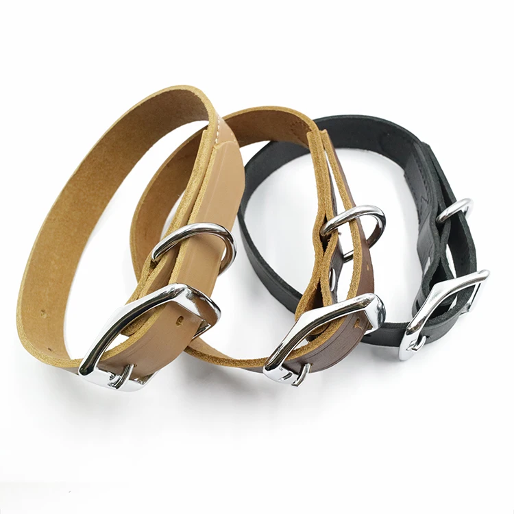 Free Sample Full Grain Good Design Strong Durable Real Cow Leather Pet collar