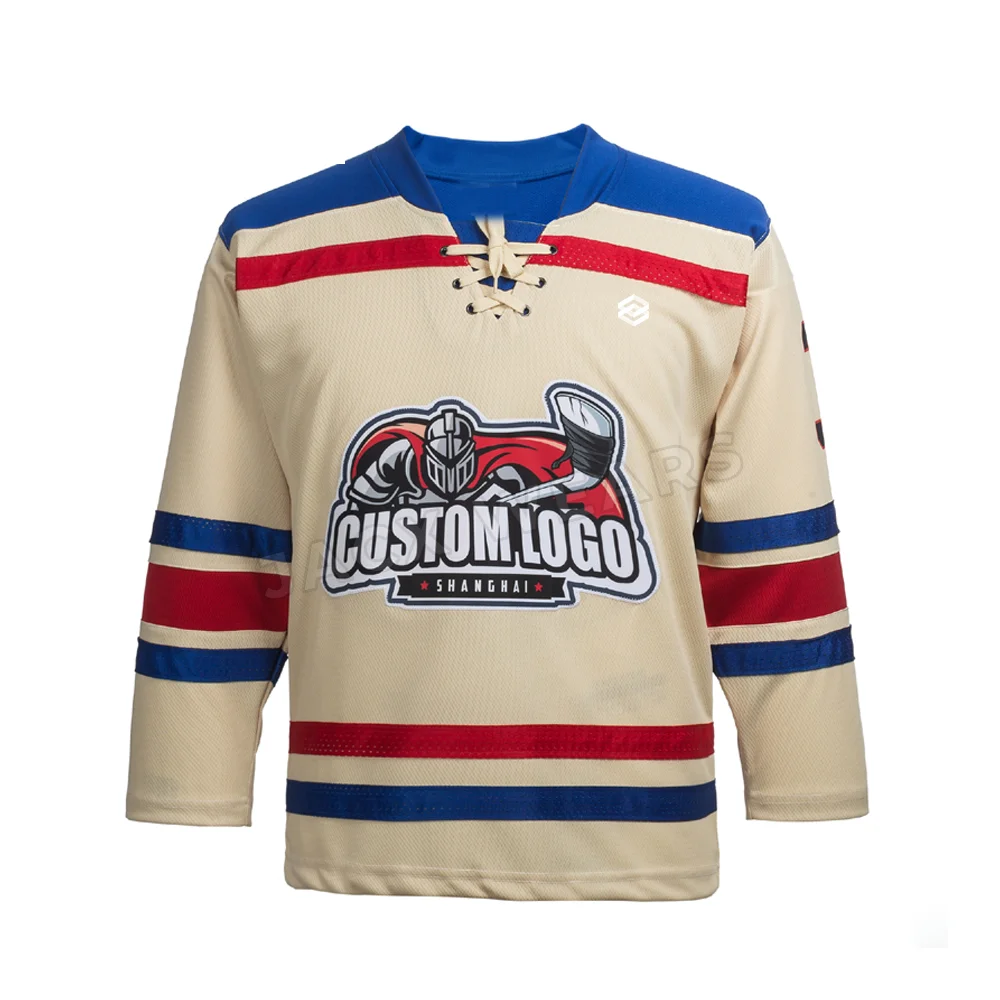 Adult Sublimation Custom V Neck& Long Sleeve Ice Hockey Jersey Hockey Shirts