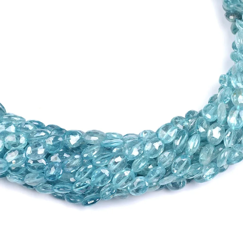 
Wholesale Blue Zircon Faceted Oval Shape Gemstone Beads Top Sale Bead For Jewelry 