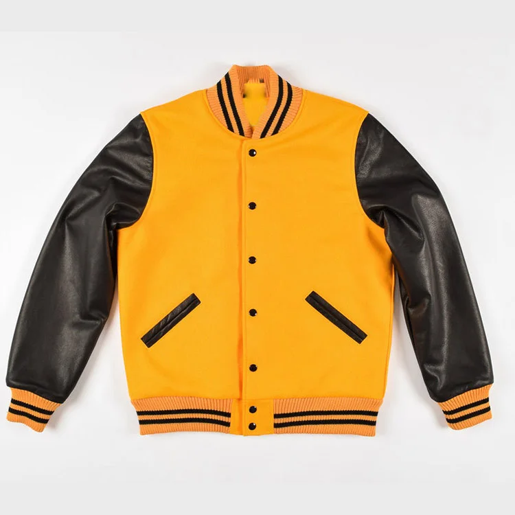 Custom Best Quality Black Wool Varsity Jackets With High Quality Fleece Custom Wool Jacket