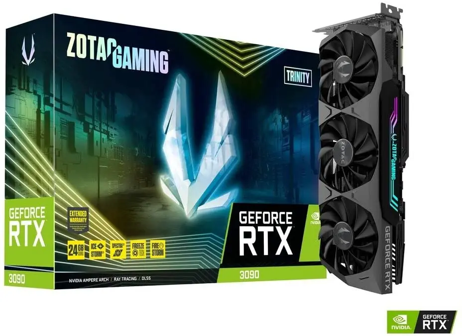 
ZOTAC GAMING GeForce RTX 3090 Trinity 24GB GDDR6X 384-bit 19.5 Gbps PCIE 4.0 Gaming Graphics Card 