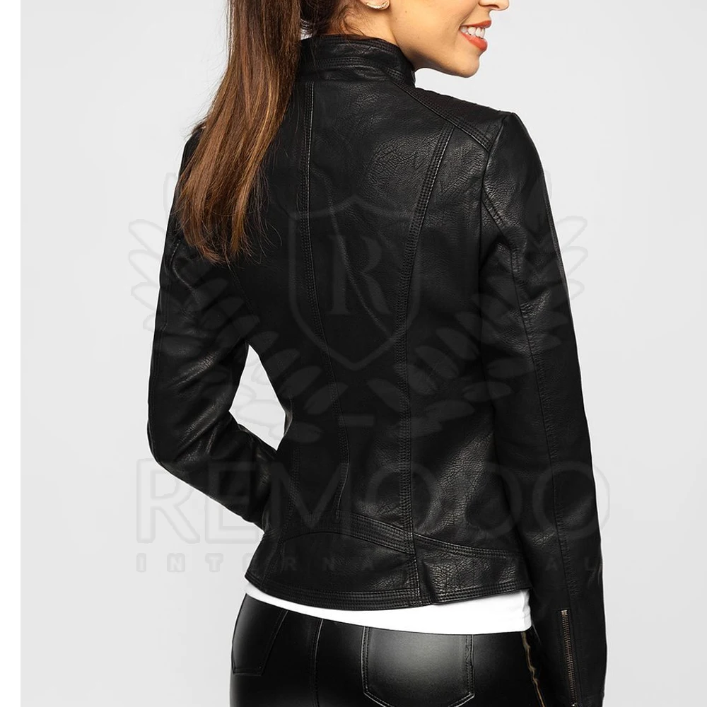 Высококачественная кожаная куртка на заказ для женщин