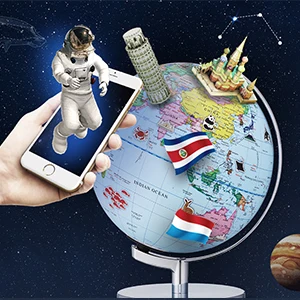 Dipper 9 inch Built-in LED light World Globe Illuminated AR smart globe for Geography Learning