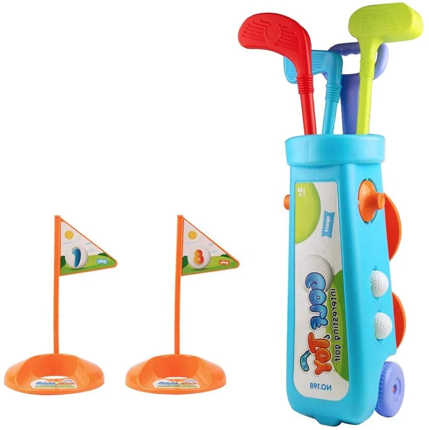 Высококачественные игрушки для гольфа, детский набор для гольфа, пластиковые игрушки для гольфа с пластиковым шариком, 11 мячей, игры