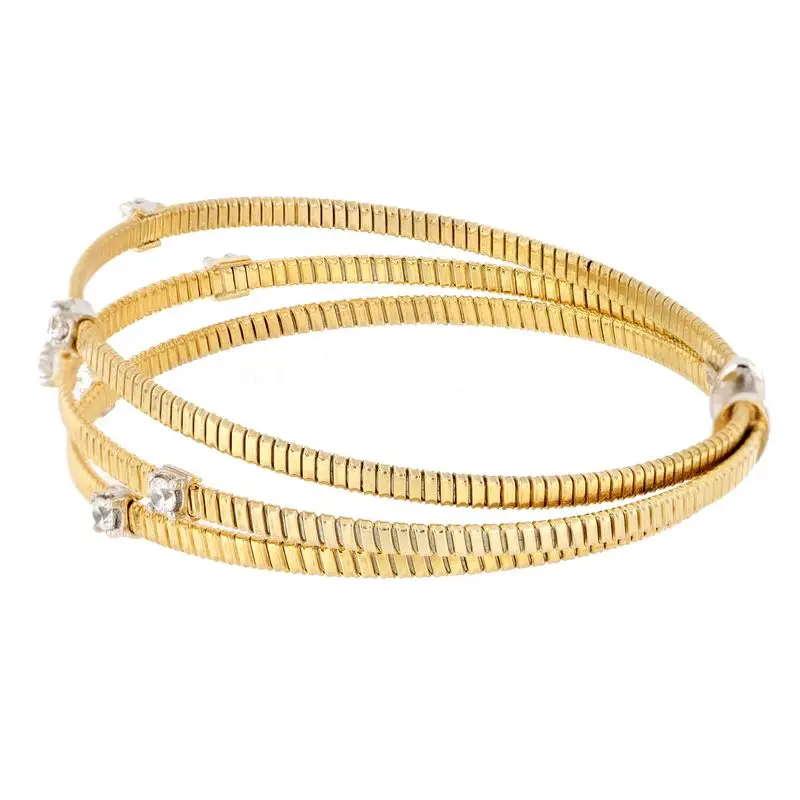 MADE IN ITALY GOLD PLATED SILVER TUBO GAS BANGLE BEST SELLER