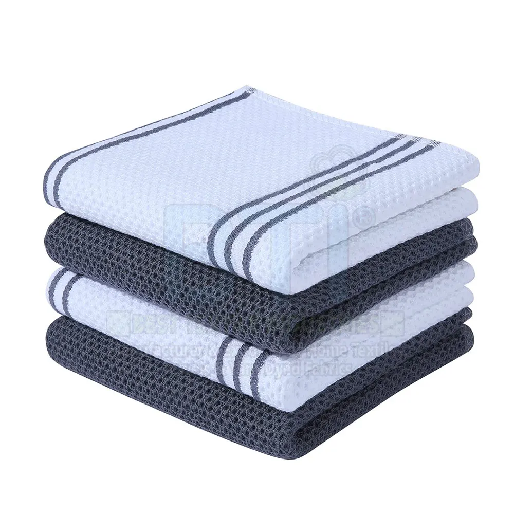Лидер продаж 100% Классическая Вафля из натурального хлопка вязаная кухонные полотенца набор чайных полотенец
