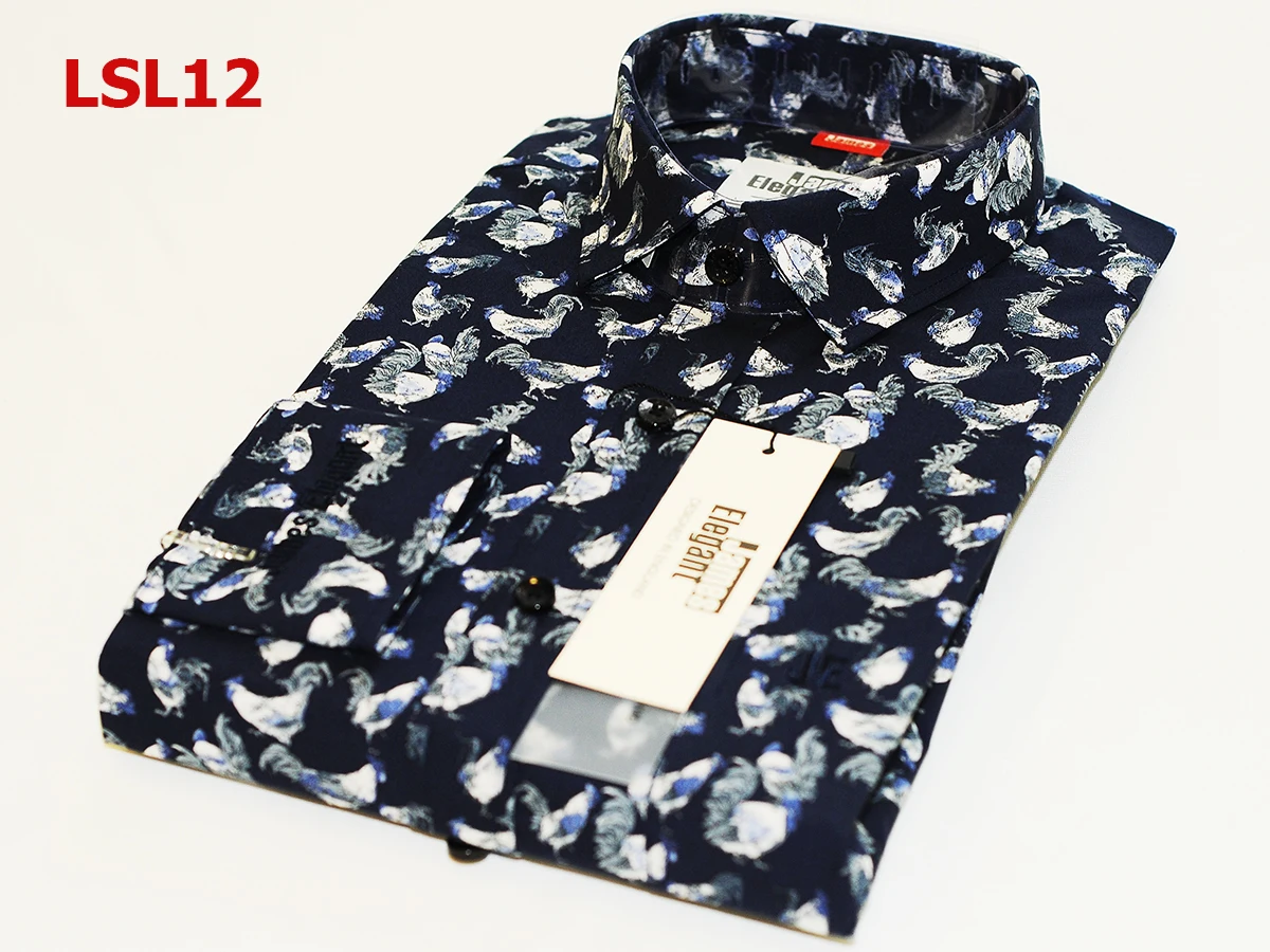 Vietnam Garment Products James Elegant Luxury Shirt Wholesale With Long Sleeve for Men Roosters Patterns