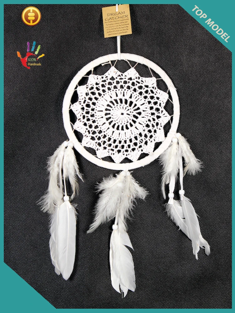 Cheap Crocheted macrame  Dream catcher 2019 wall hanging home decor