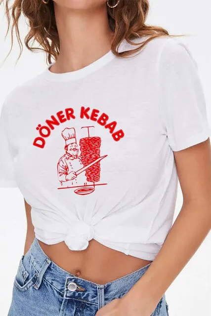 
Sloping Shoulder Spray Paint Printed Women T Shirt 