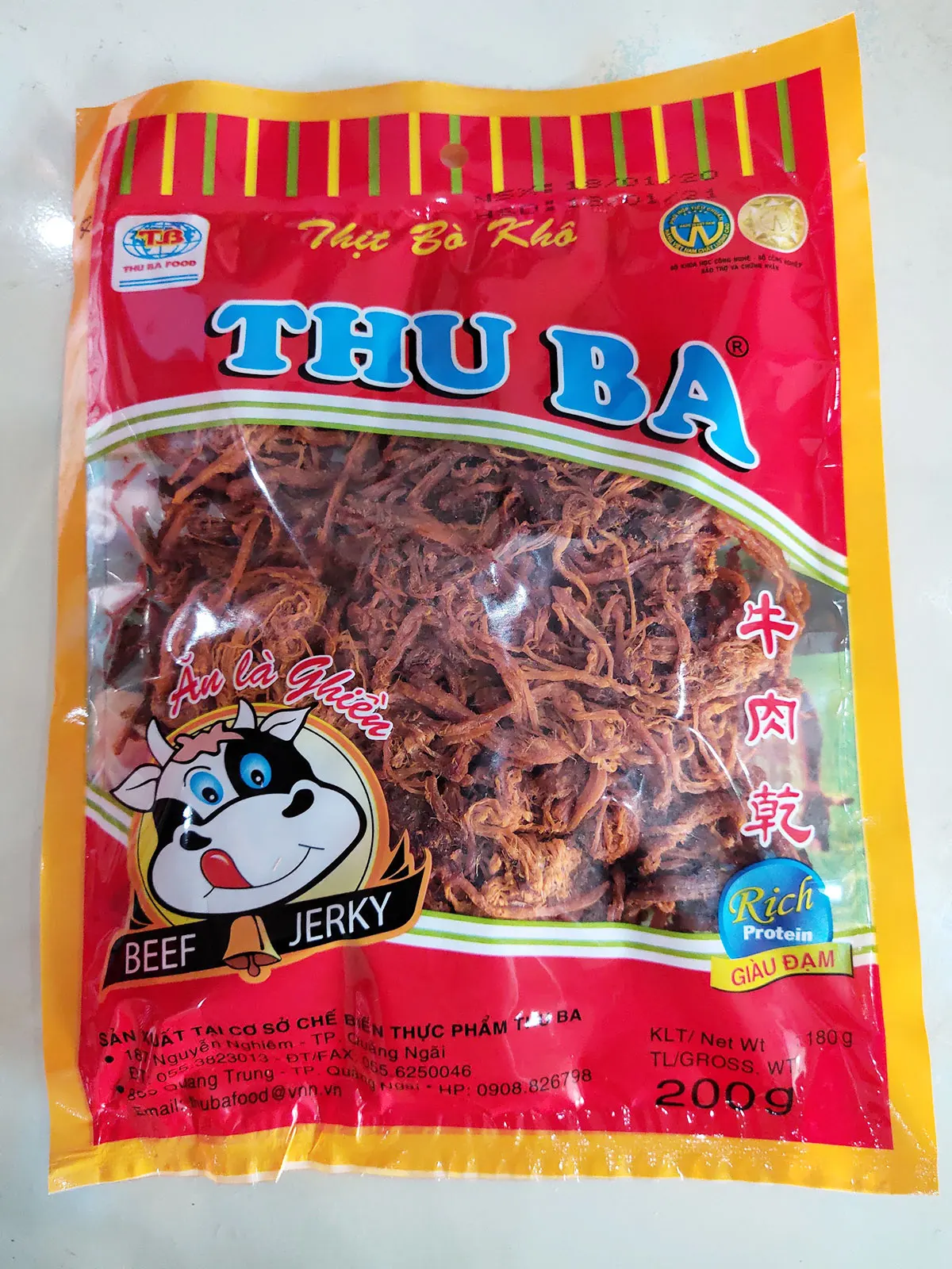 Top Quality Instant Food Beef Meat Dried Beef Jerky 200g