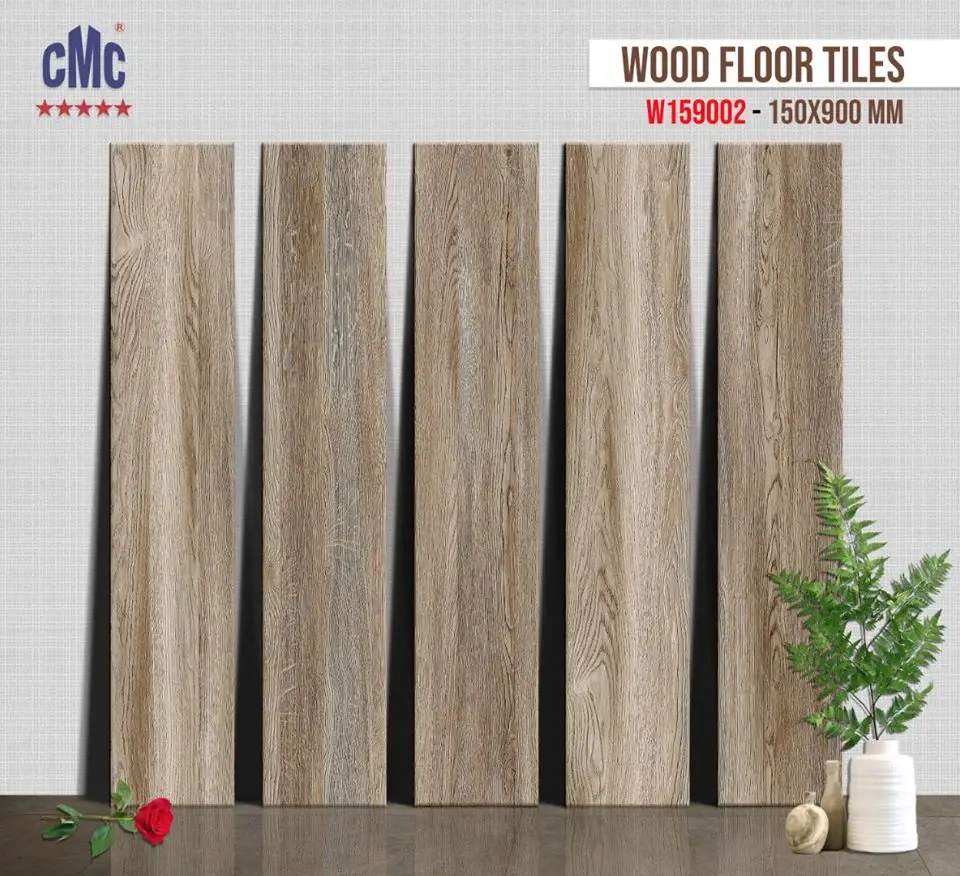CMC 3D Wood Design Ceramics Floor Tiles Manufacturing Made in Vietnam 150x900mm wholesale