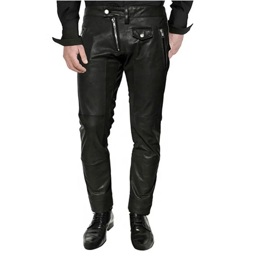 
 Модные мужские повседневные облегающие брюки из ПУ кожи, черные кожаные брюки, дышащие кожаные брюки хорошего качества  