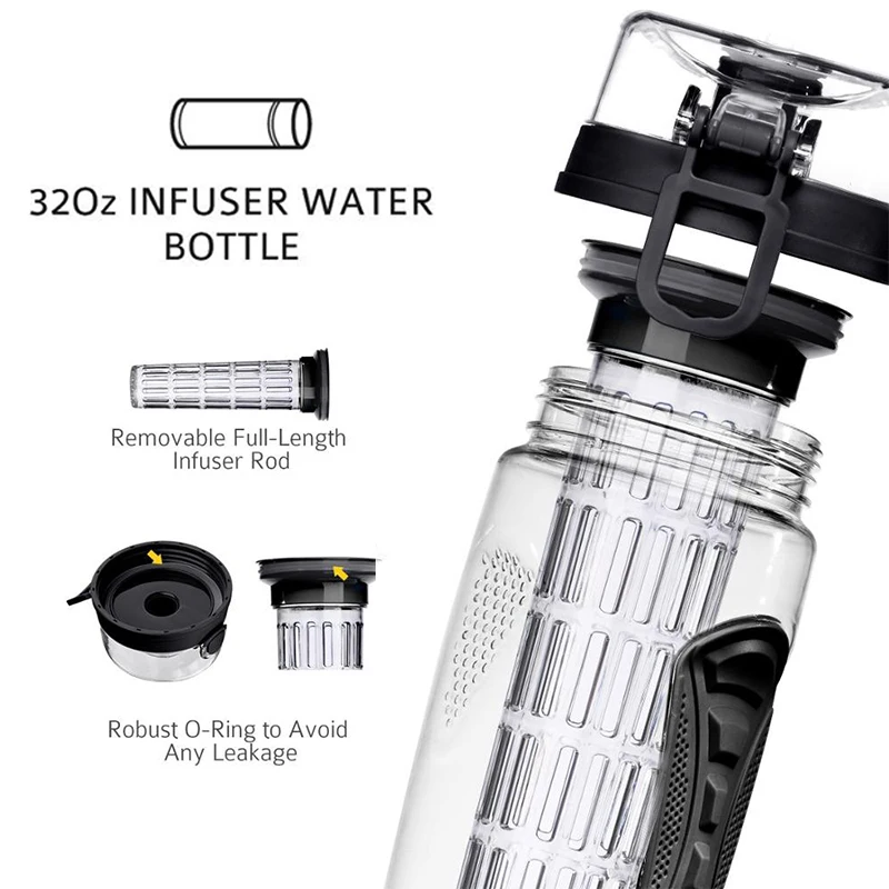 2024 BPA Free Juicer Water Bottle With Infuser Fruit Tritan Water Bottle Drinking Shaker Cup Bottles