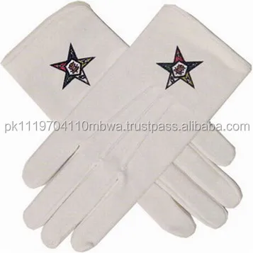  100% heavy white cotton glove masonic embroidery and Different