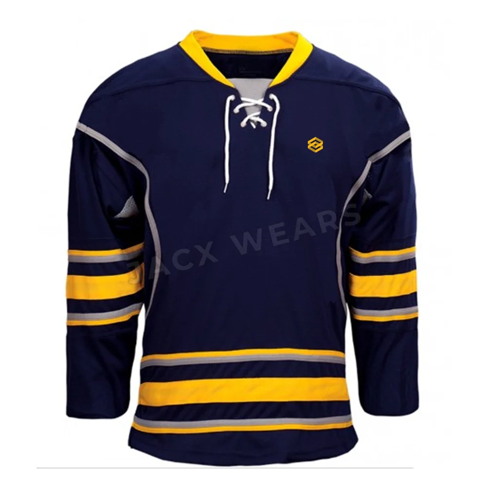 Adult Sublimation Custom V Neck& Long Sleeve Ice Hockey Jersey Hockey Shirts