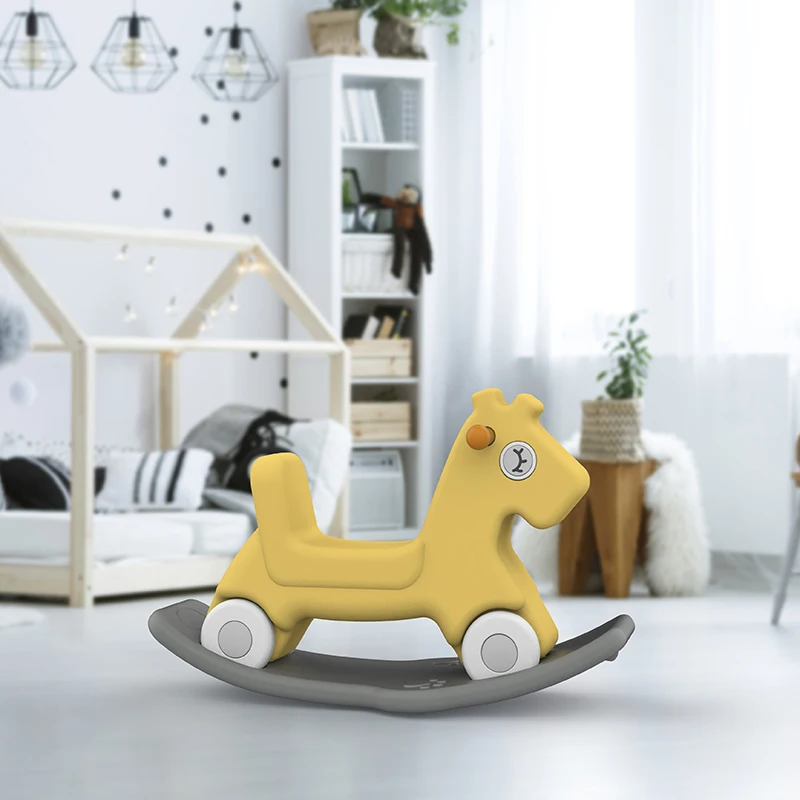 Multifunction Popular Baby Rotating Glow Musical Toddler Walker Plastic Kids Unicorn Cartoon Rocking Horse Ride On Animals Toy