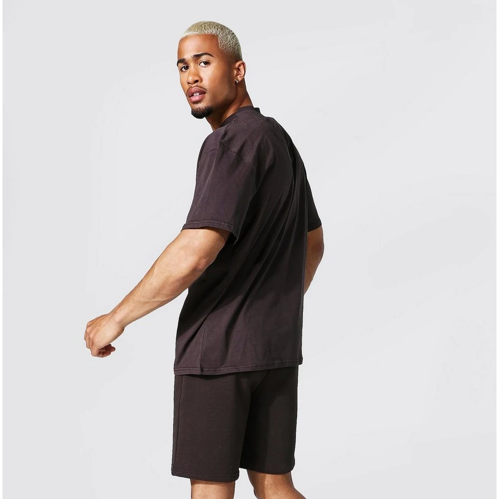 
Top high quality best selling Hot new Custom Chocolate brown Oversized Teddy Rhinestone Tee & Short Set 