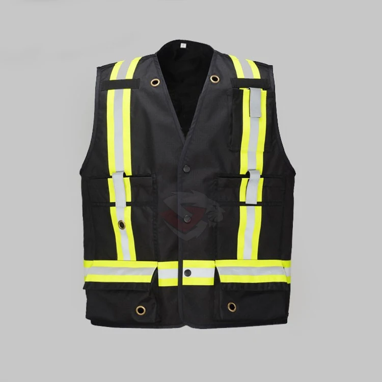 Высококачественный огнестойкий черный жилет с рисунком на спине светоотражающие полосы защитный светоотражающий жилет