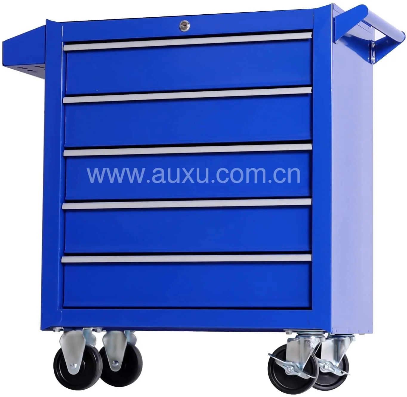 Сверхмощный ящик для инструментов, стальной роликовый ящик для инструментов, тележка с 5 ящиками с ручкой и колесами