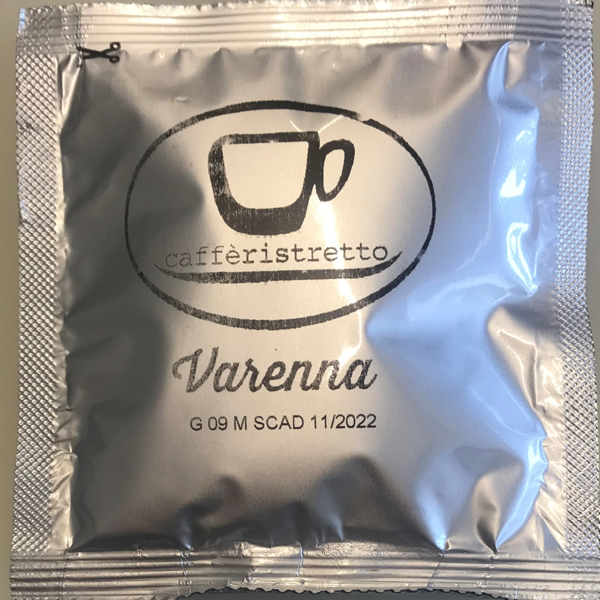 Caffe Ristretto Varenna Paper Pods Italian Coffee Ground 80% Arabica HACCP IFS BRC