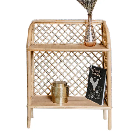 Винтажная книжная полка из ротанга книжный шкаф