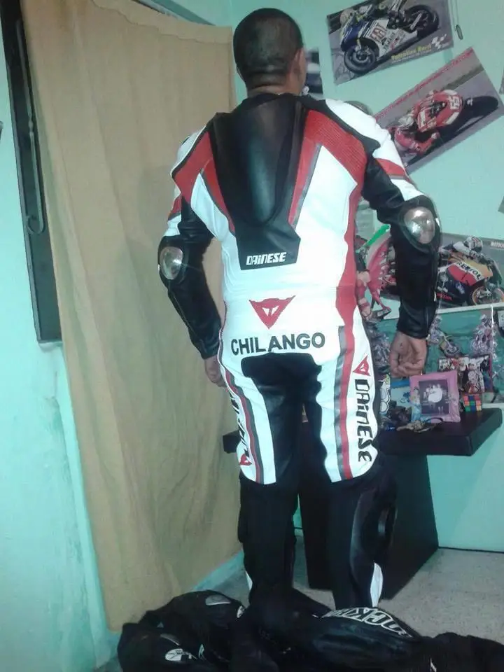 motorbike leather suits gloves and boots set