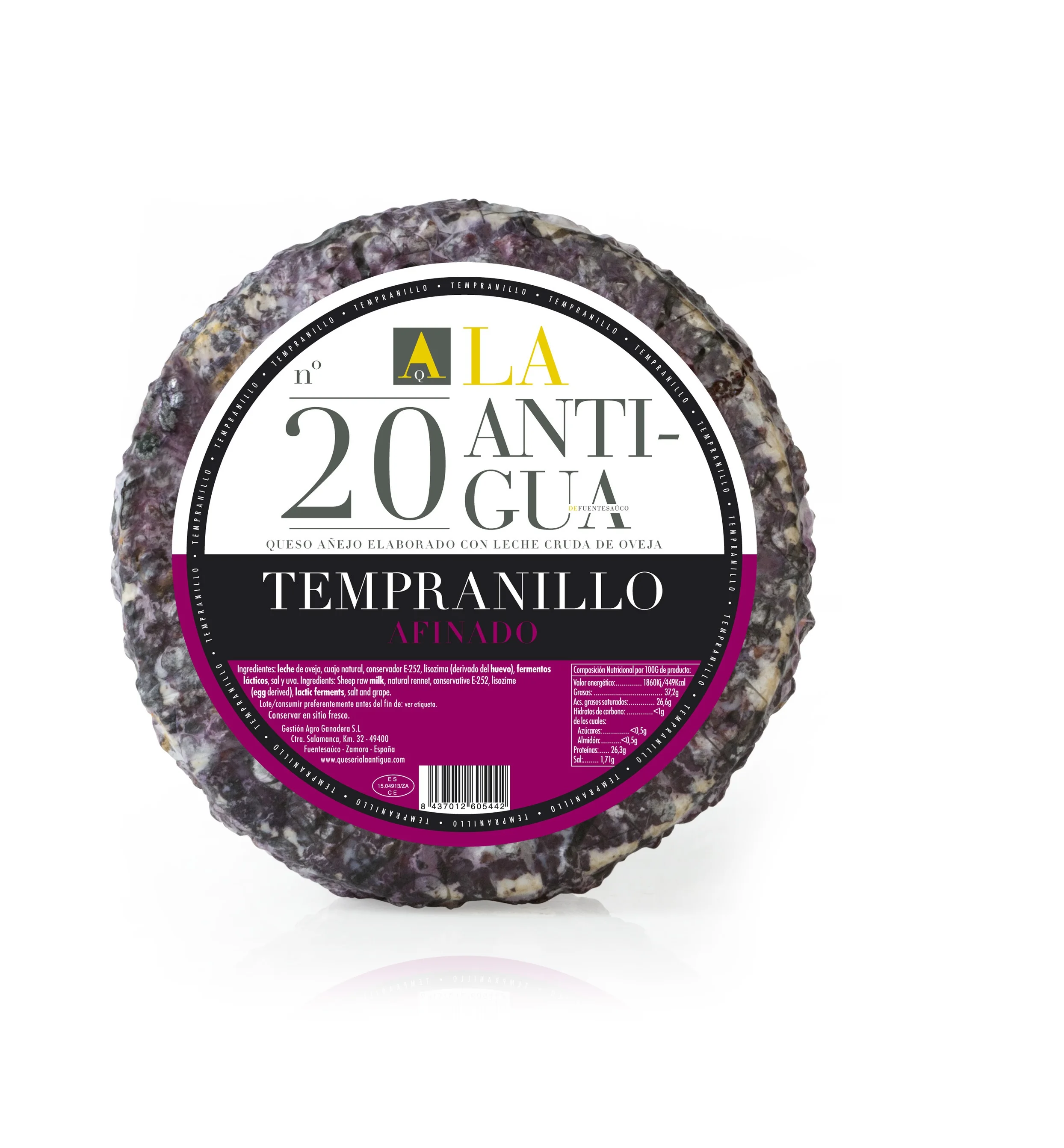 La Antigua aged Cheese with Tempranillo grapes