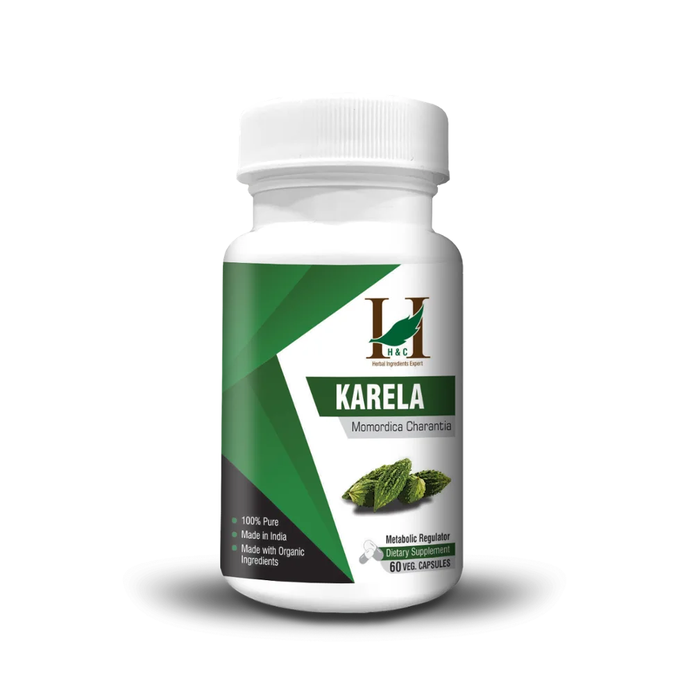 
H&C Karela Capsules (Momordica charantia) - 450mg, 60counts 
