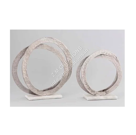 Aluminum Sculpture Leaf Handicraft Top Trending Home Office Desk Showpiece Marble Base PC Outdoor Use Hot Product Box Packaging