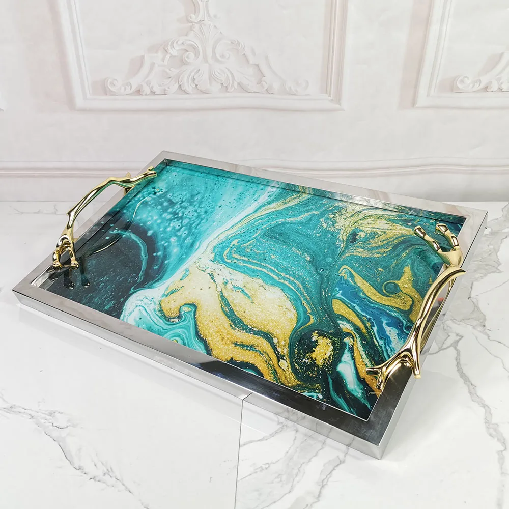 luxury design tray fruit dry serving dried nuts plate glass fruit tray