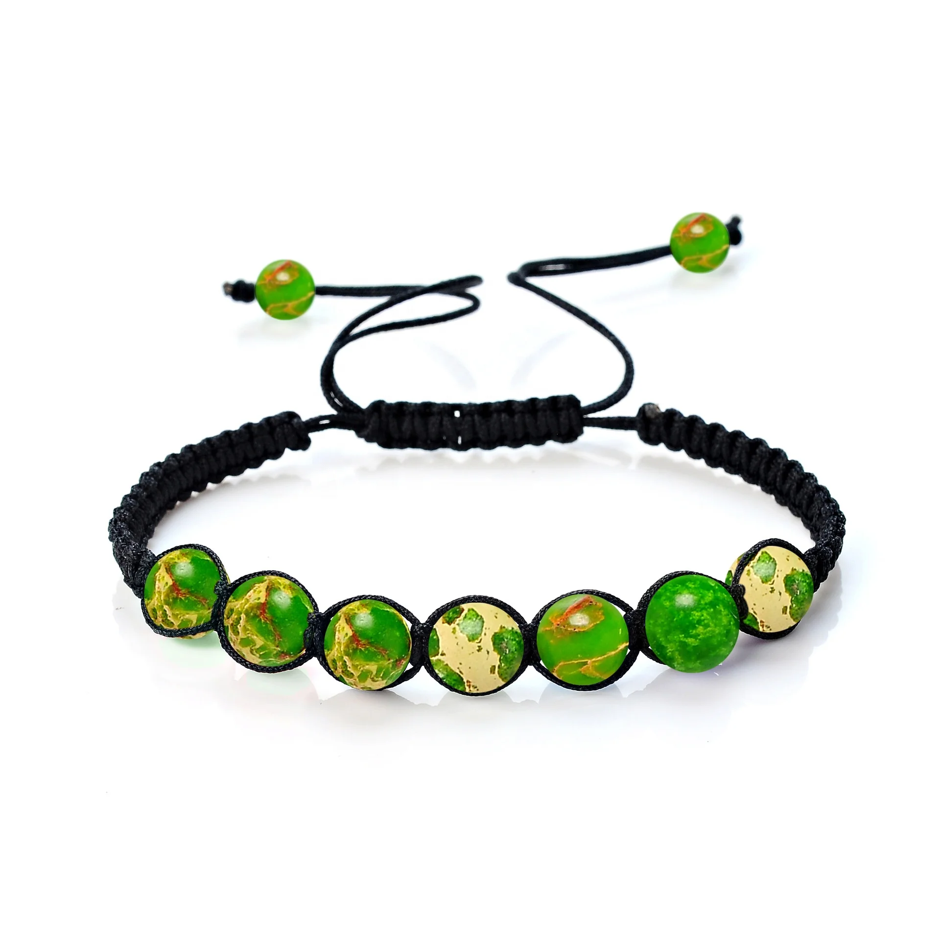 Wholesale Fashion Natural Stone Tiger Eye Adjustable Wrap Bead Thread Bracelet for Kids Boys