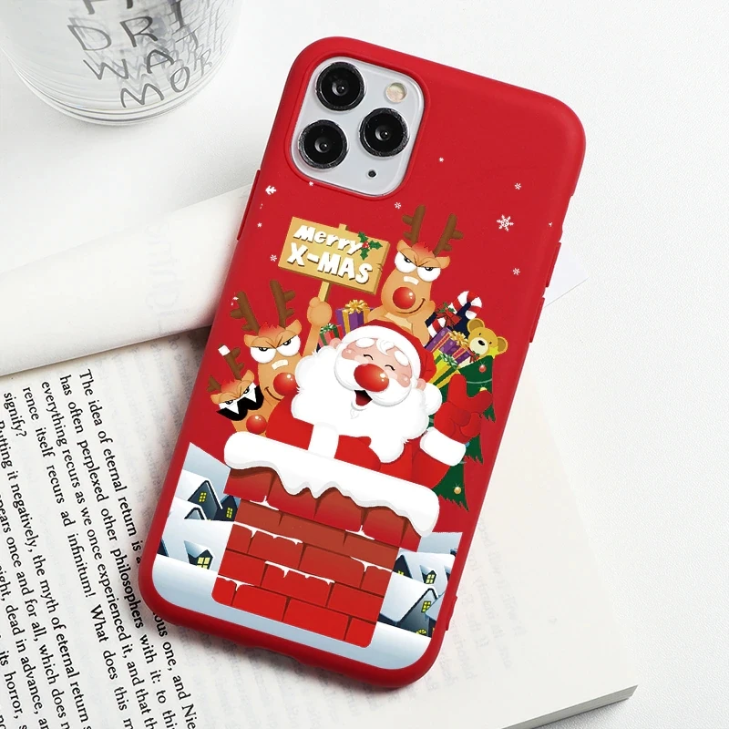 Christmas pattern design shockproof mobile phone cover cute 3d Soft TPU  phone case for iphone 13 pro max 12 mini