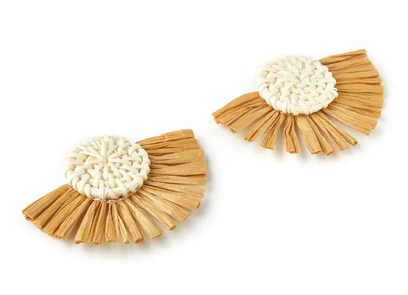 Wholesale New Accessories for Women Rattan Drop Earring Parts Beads Fashionable Fashion Drop Earrings