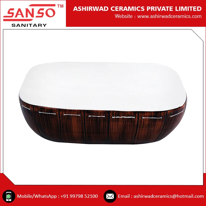 Bathroom Use Round Shape Ceramic Designer Table Top Wash Basin
