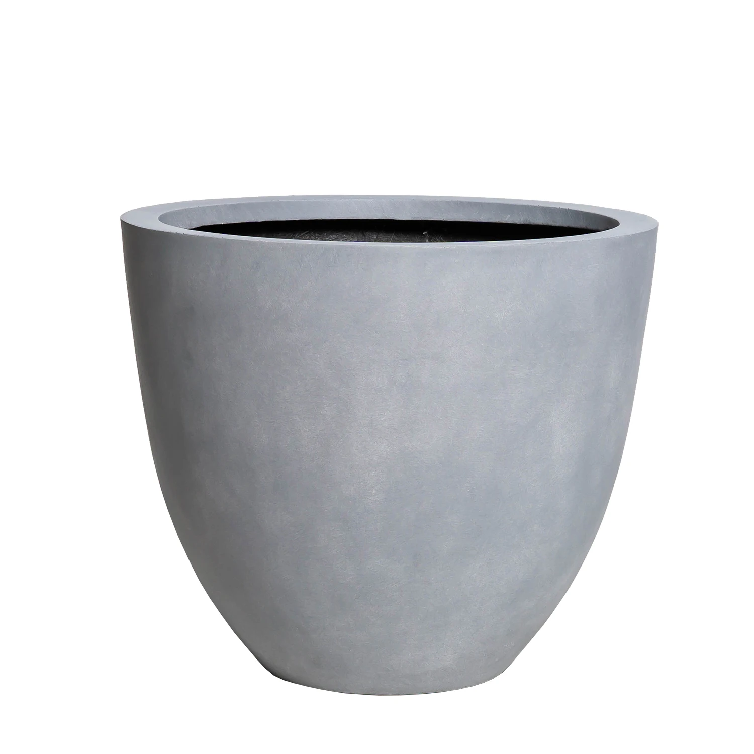 Egg fiberglass planter pot urn matte finished paint grey color flower plant with drainage outdoor made in Vietnam
