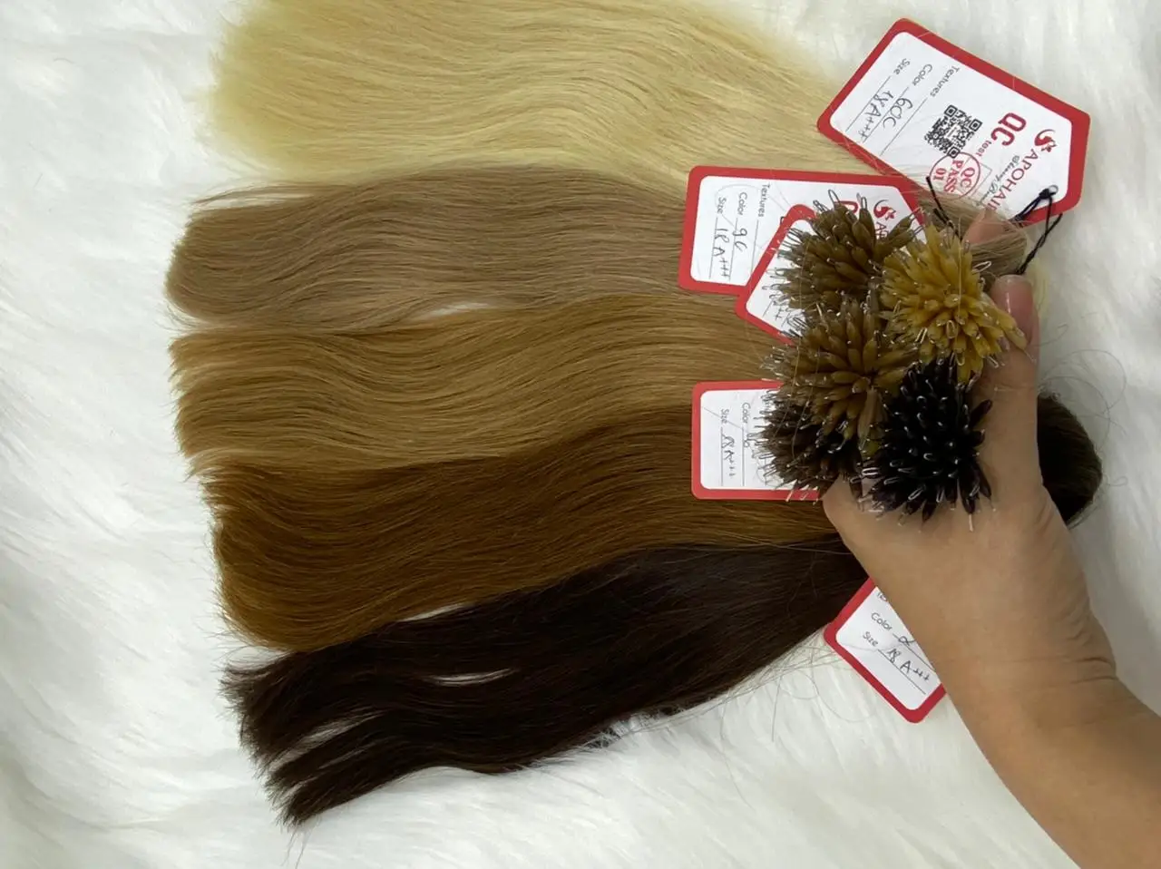 
Vietnamese Human Straight Mix Colors Nano Tip Hair Extension 
