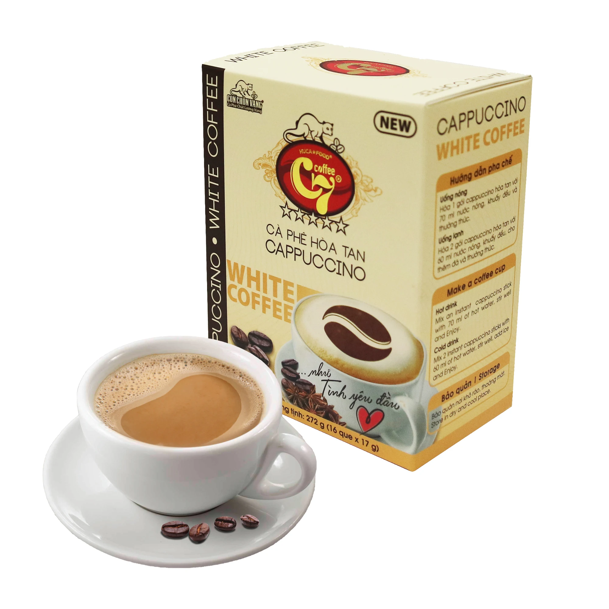 OEM, ODM, Собственная торговая марка «Golden Weasel» C7, капучино, белый кофе 4 в 1 - Creamer, оптовая продажа, кофе HUCAFOOD