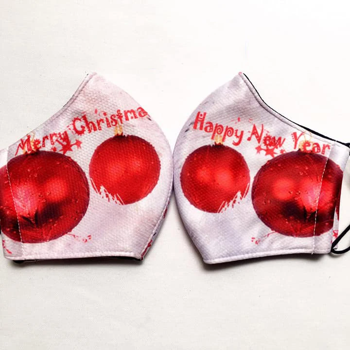 Модная Рождественская накидка на лицо Санты из полиэстера и хлопка многоразовая мягкая удобная 3D-печать индивидуальный дизайн