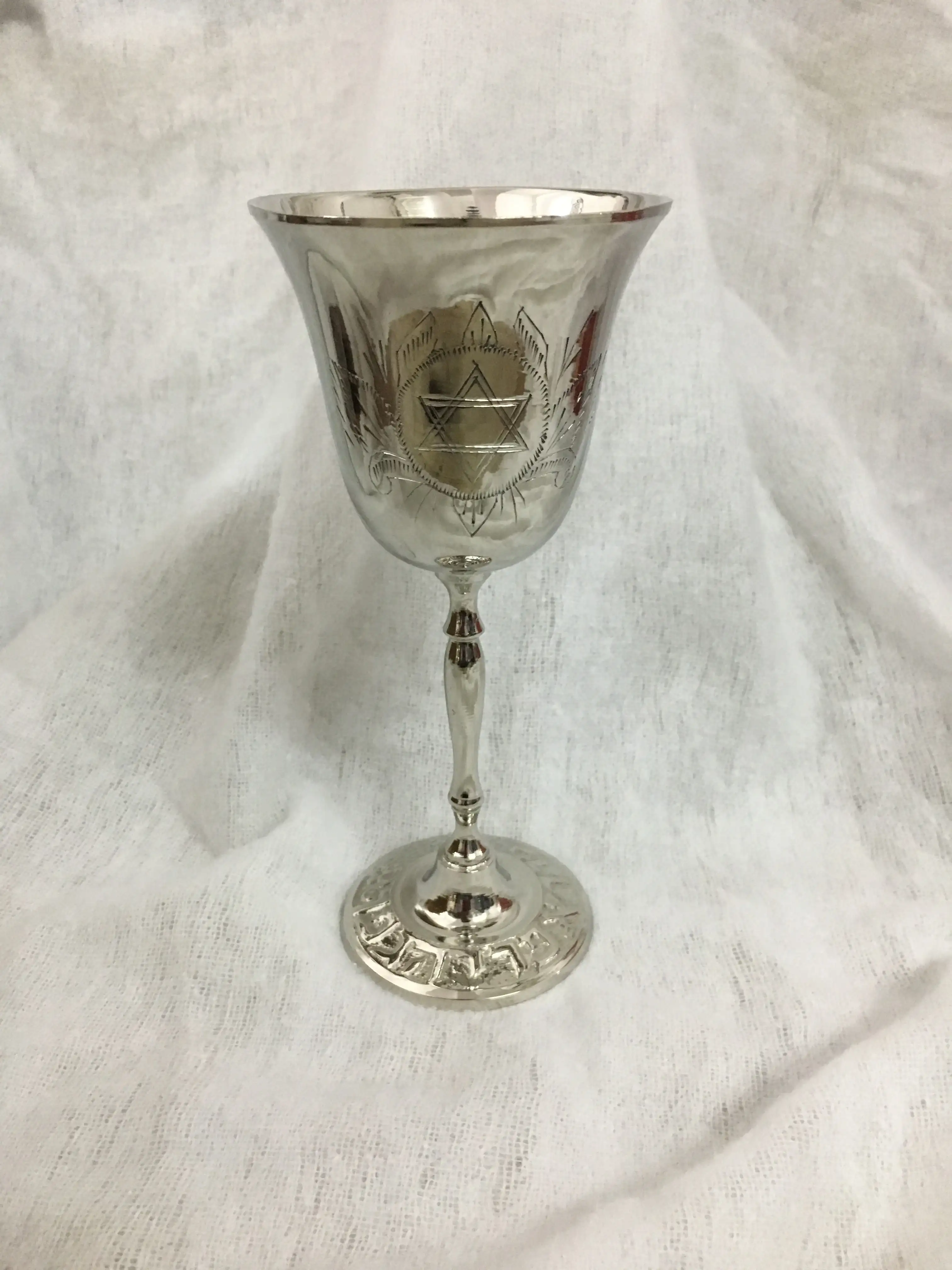 Israel Giftware Design Pewter Kiddush Cup Religious Jewish Cup with a Star of David Engraved at wholesale price from India