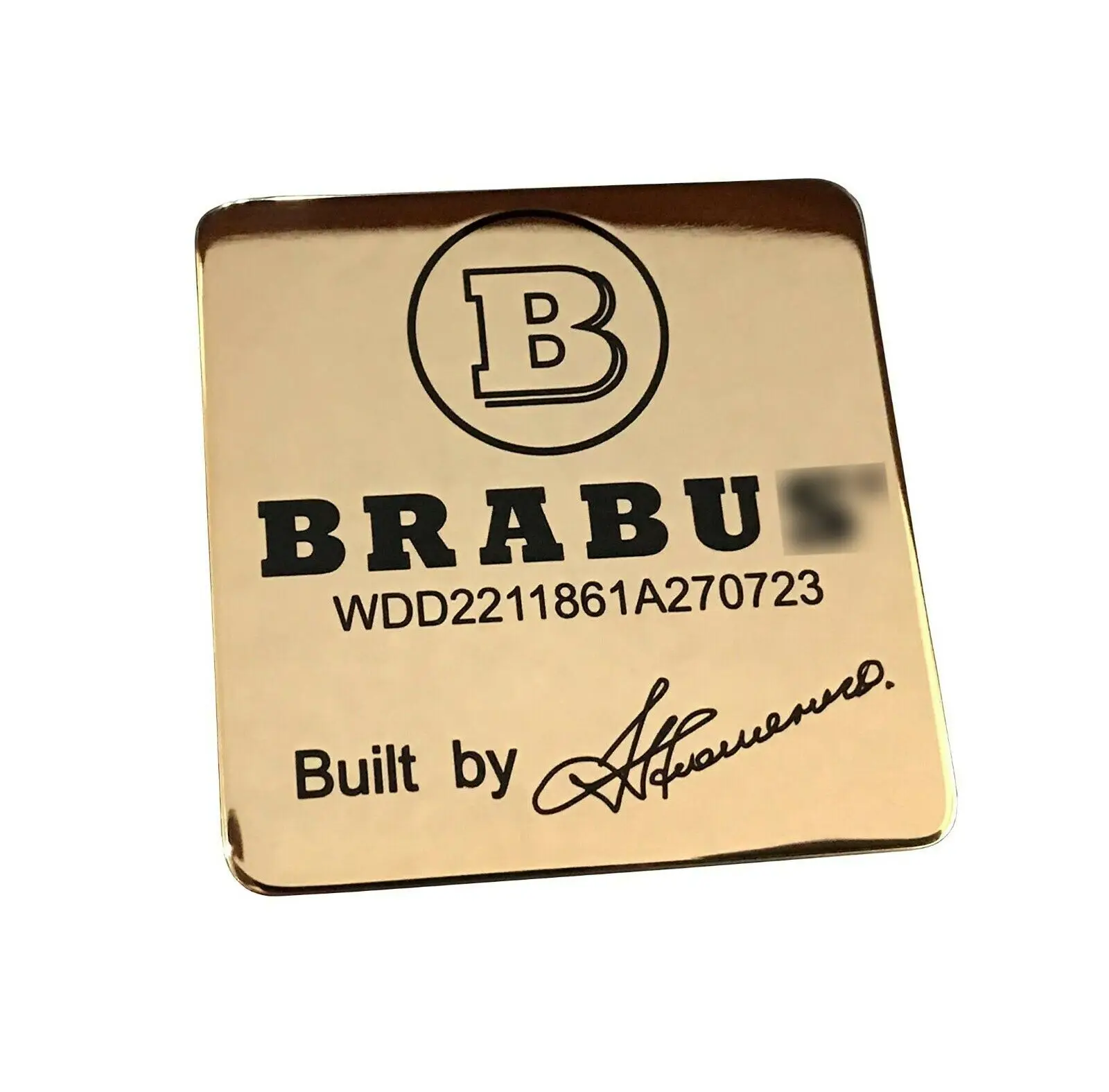 Custom VIN Emblem B-Style Engine Metal Badge fits Mercedes cars 1pc