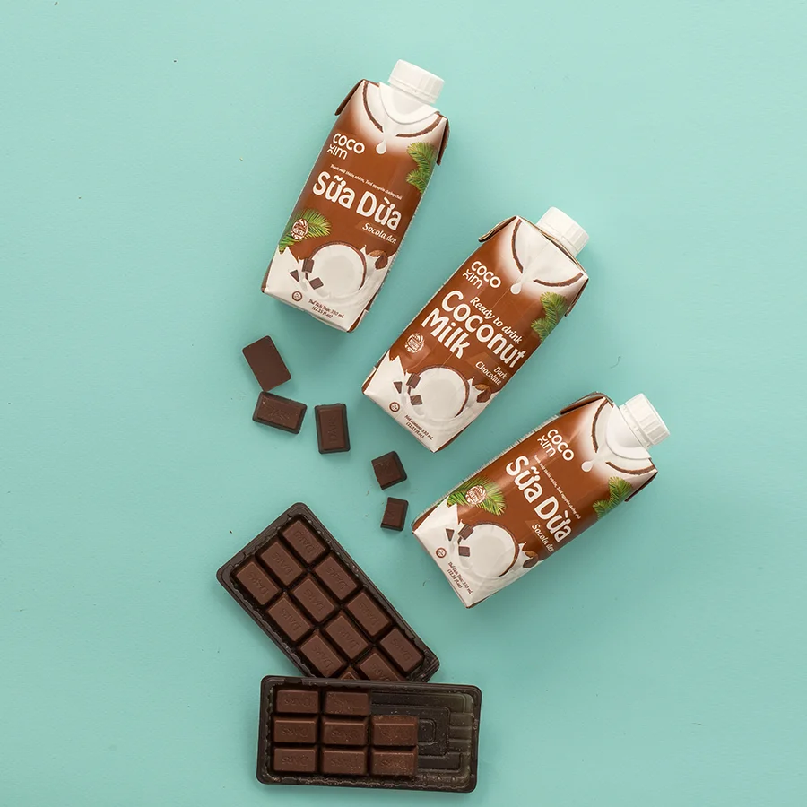 Chocolate Coconut Milk Drink 1000ml & 330ml - OEM Coconut Milk Drink Beverage Viet Nam Factory price