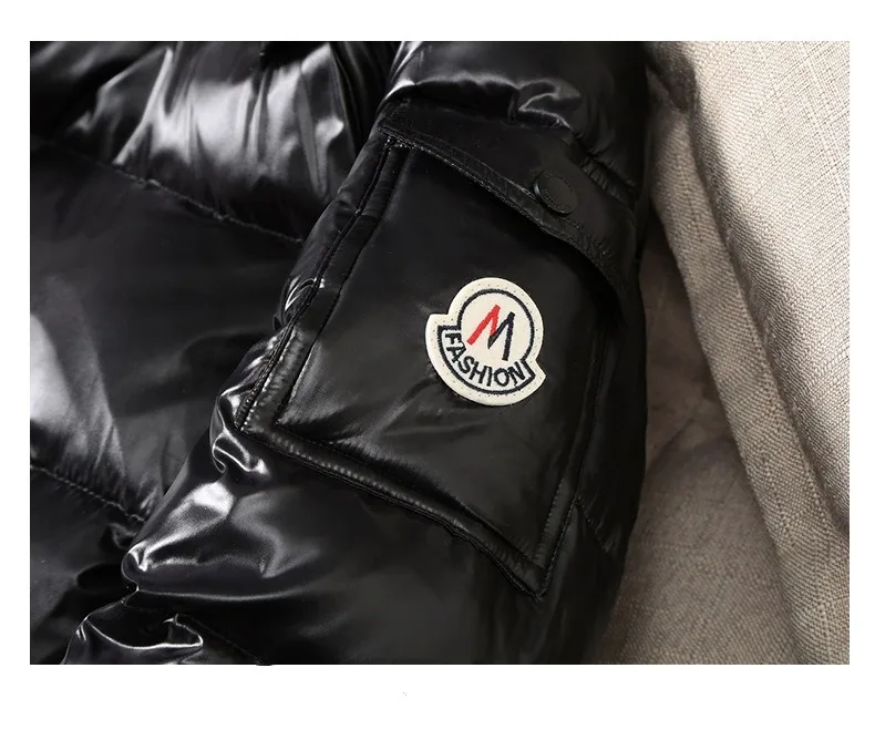 Puffer Jacket Men Shiny Puffer Black Jacket Men Back Bubble Jackets & Coats 2023 Wholesale Winter for Men Stand Casual Knitted