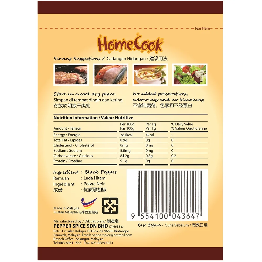 Top Picks Whole Ground Black Pepper Price New Crop Fresh Black Pepper 20g Black Pepper Ground Low MOQ Mild Aroma Food Seasonings