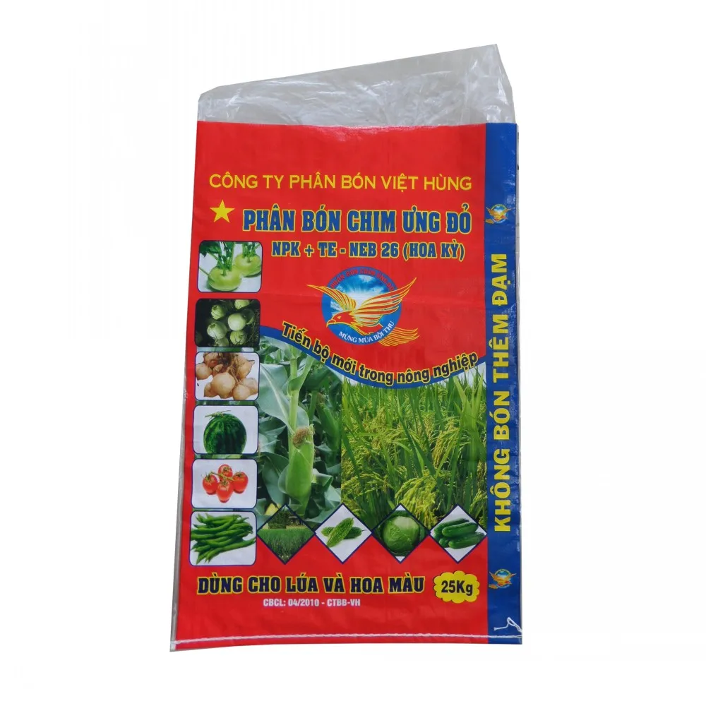 Рекламный ламинированный пакет для упаковки удобрений корма риса пластиковые пакеты с принтом на заказ в